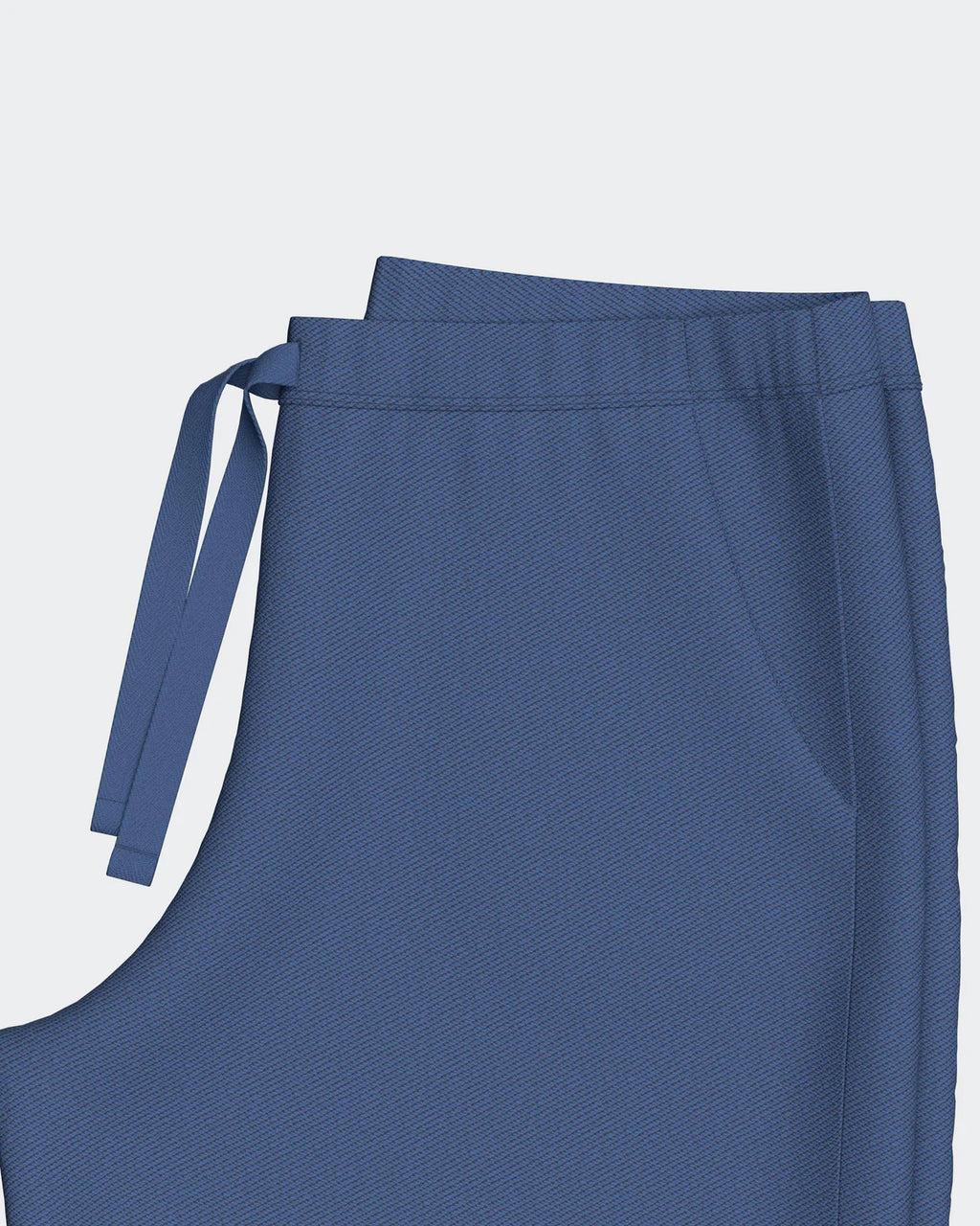Maison Sarava women's navy modal loungewear set, fabric and trim detail.