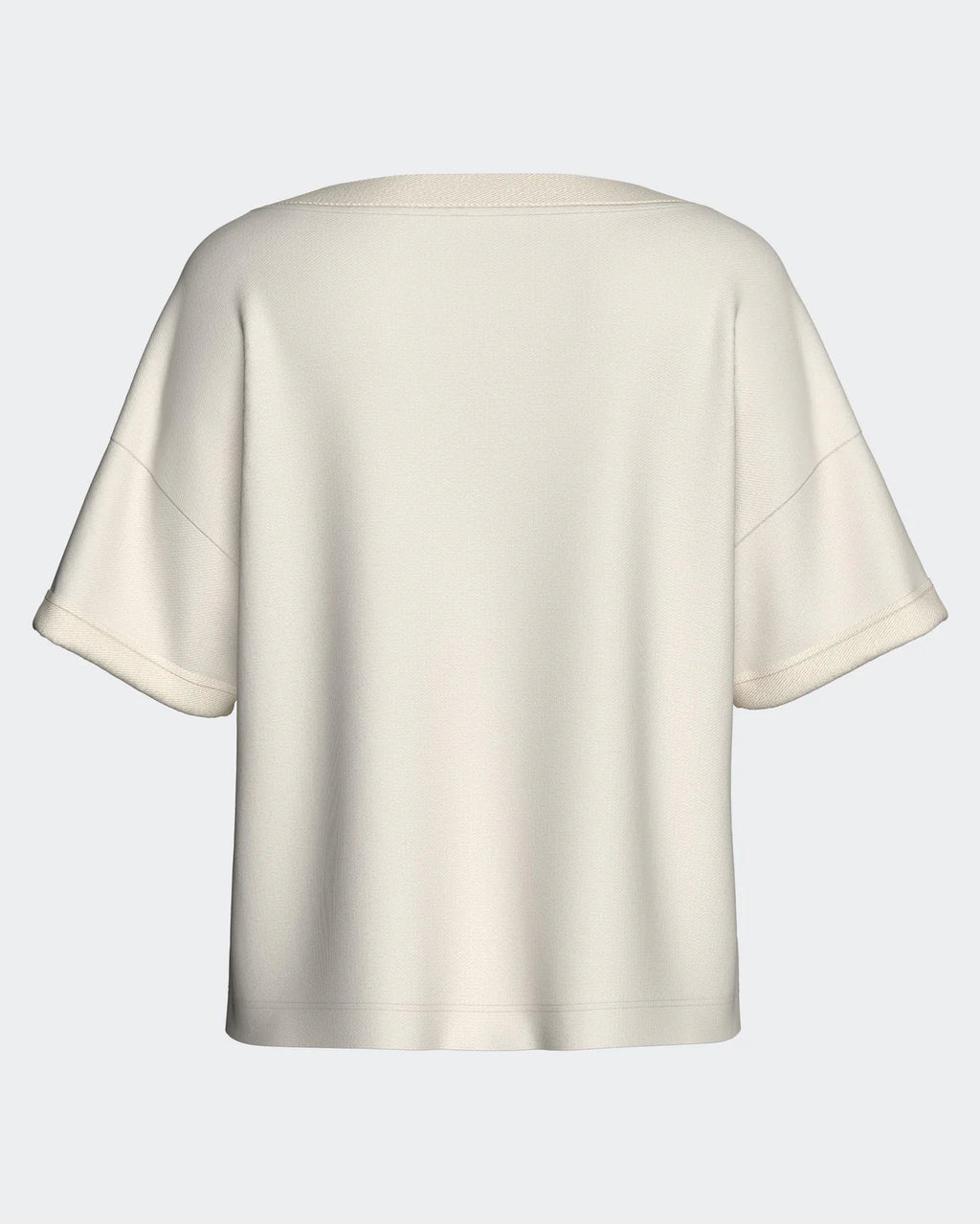 Maison Sarava women's white short-sleeve loungewear set with shorts in soft modal, front view.