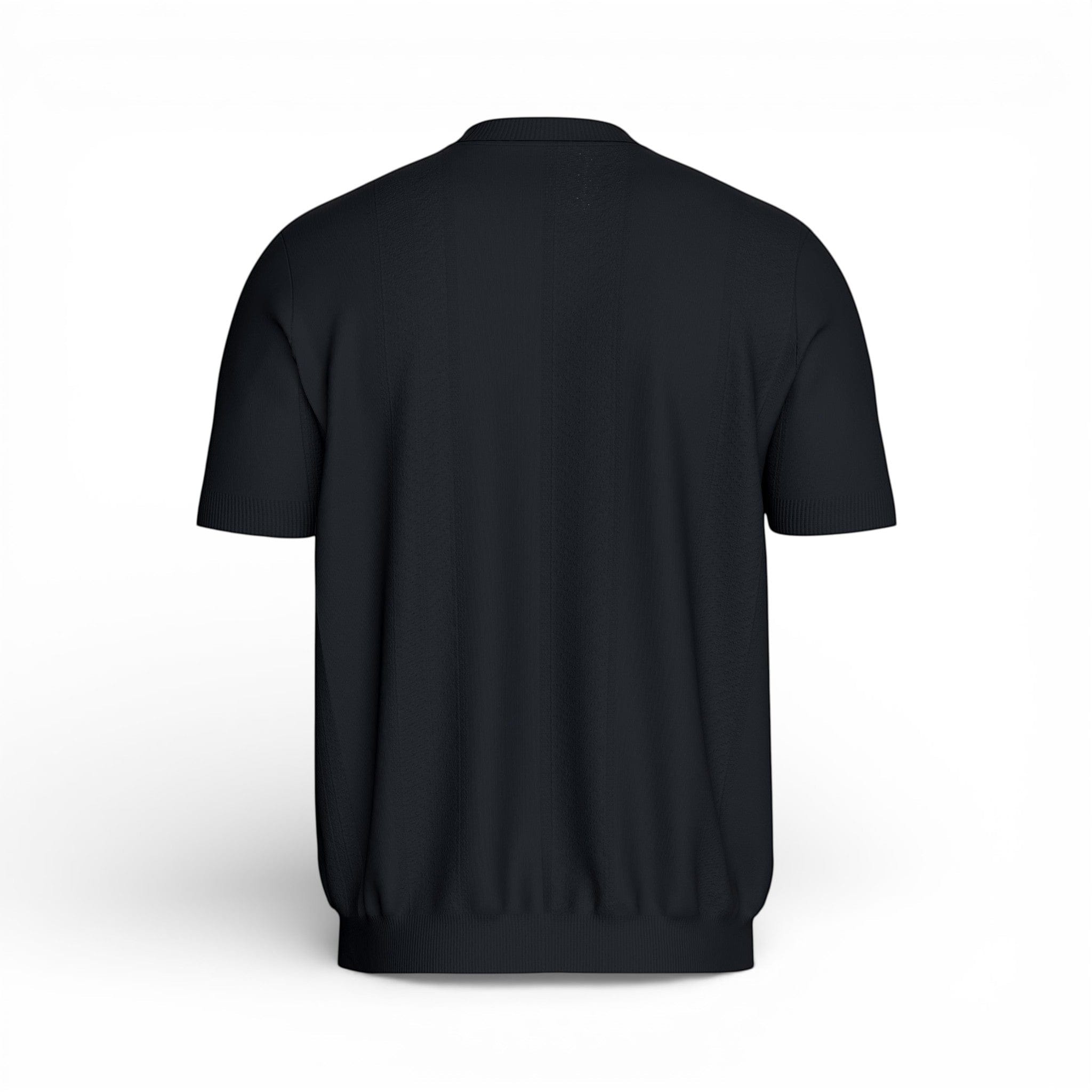 Maison Sarava men's dark navy short-sleeved t-shirt in soft, lightweight Lyocell Cotton with a round neckline.