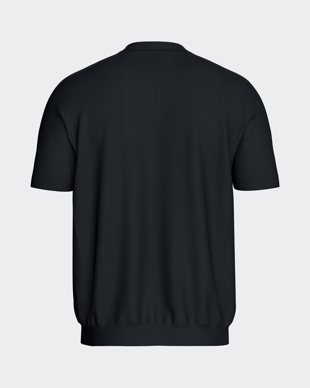 Maison Sarava men's black short-sleeved t-shirt in Lyocell Cotton with a round neckline and ribbed hem.