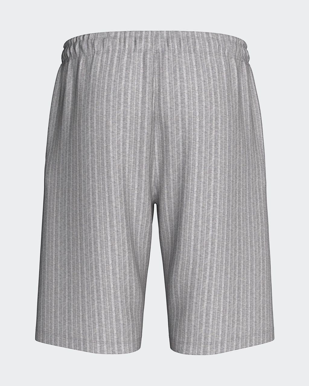 Maison Sarava grey ribbed knit men's bermuda shorts with a modern fit and elastic waistband.
