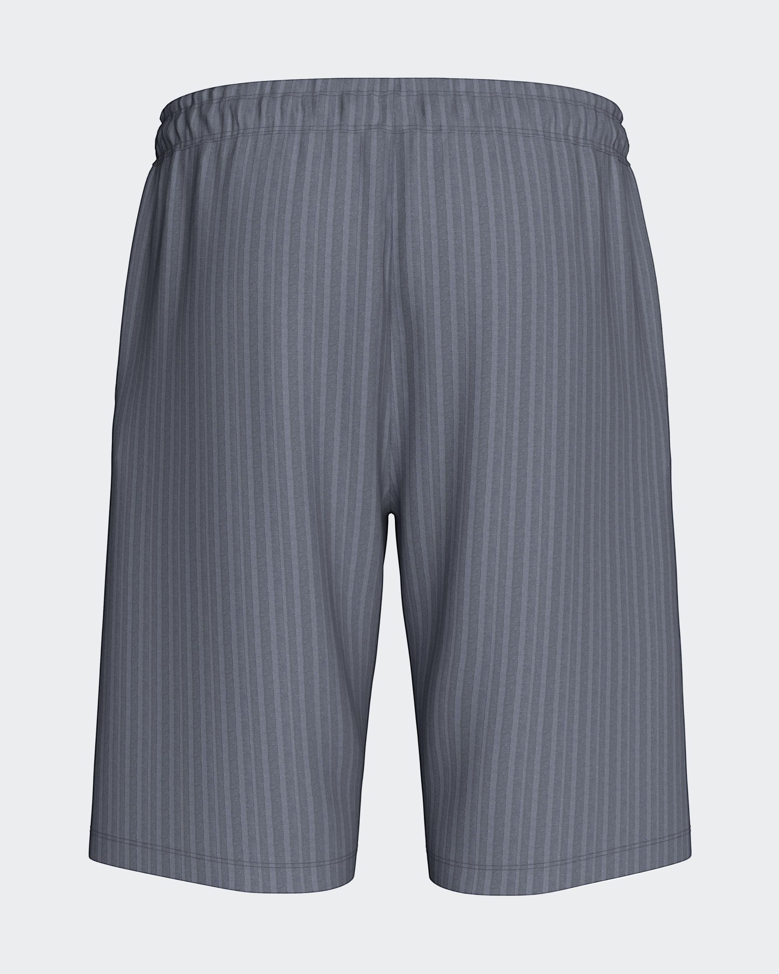 Maison Sarava men's grey textured bermuda shorts with a modern fit and elastic waistband.