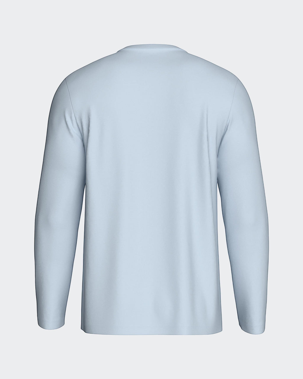 Maison Sarava men's light blue 100% organic cotton long sleeve V-neck loungewear top.
