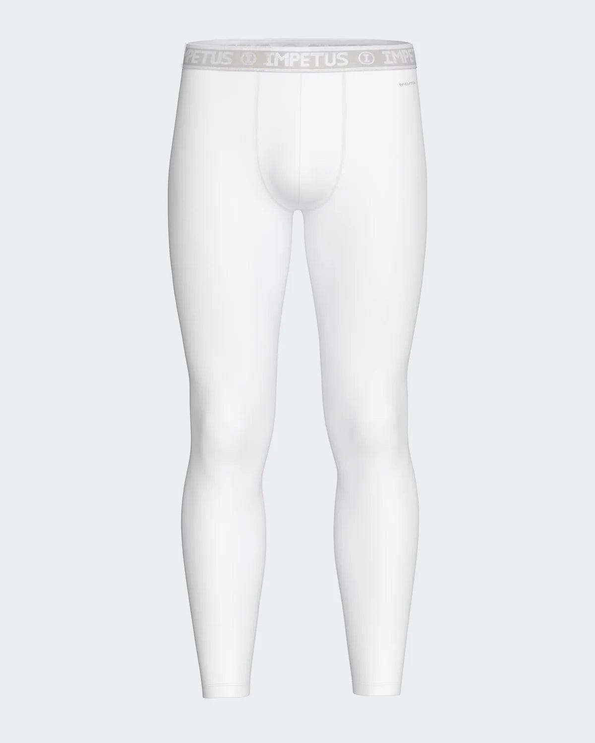 Maison Sarava white men's thermal leggings with elastic waistband and Outlast technology for heat regulation.