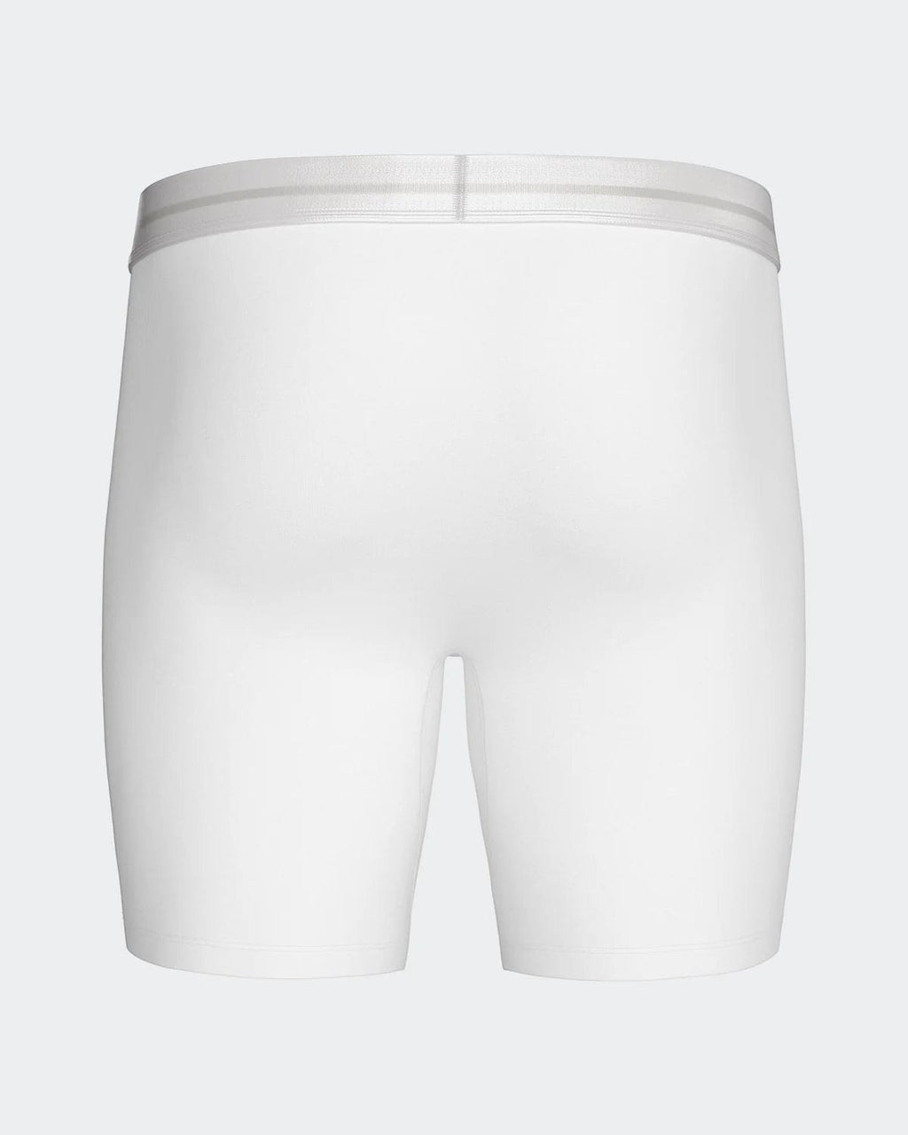 Maison Sarava white cotton stretch long boxer briefs with elastic waistband and comfortable crotch.