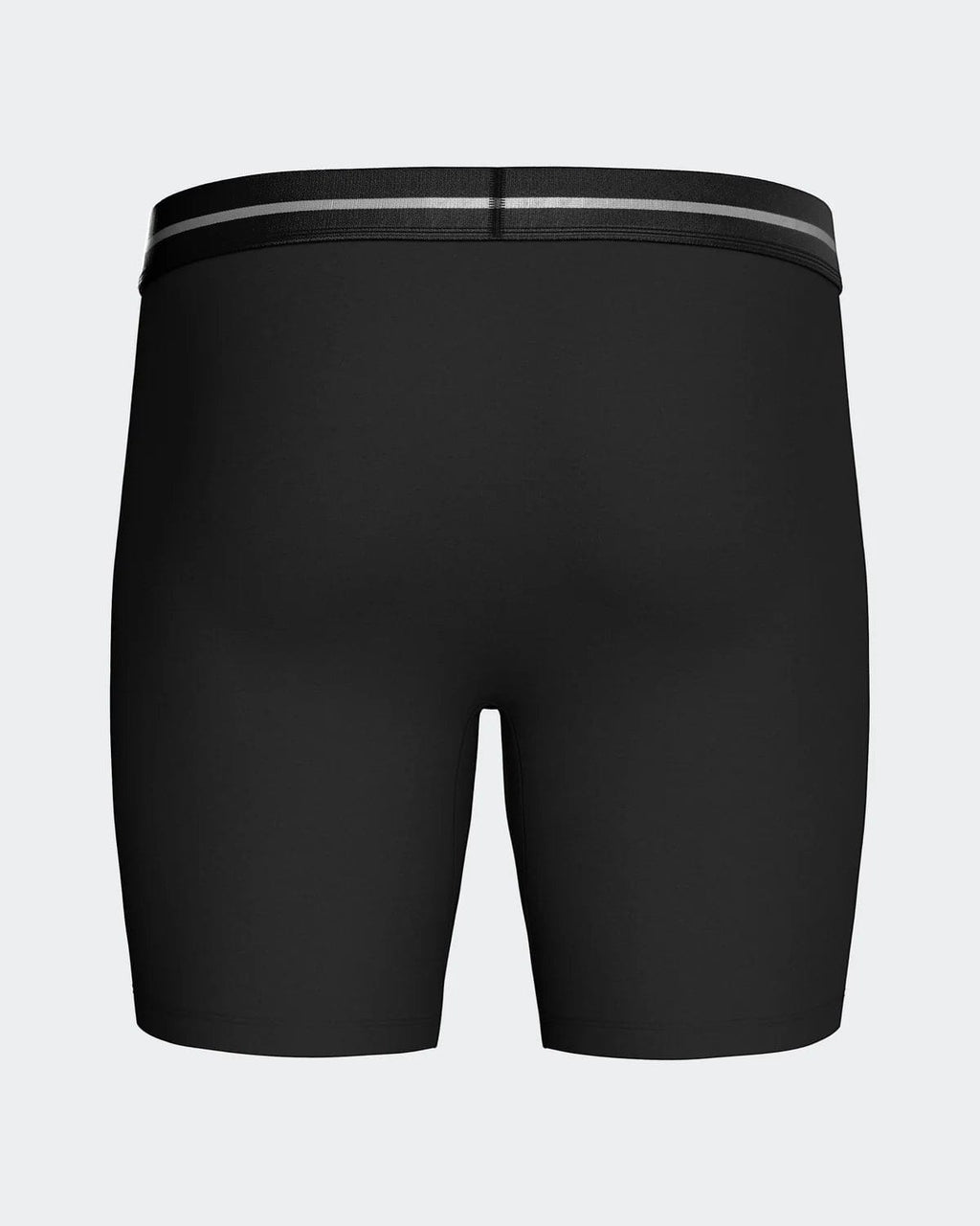 Maison Sarava black cotton stretch long boxer briefs with elastic waistband and inside crotch for comfort.