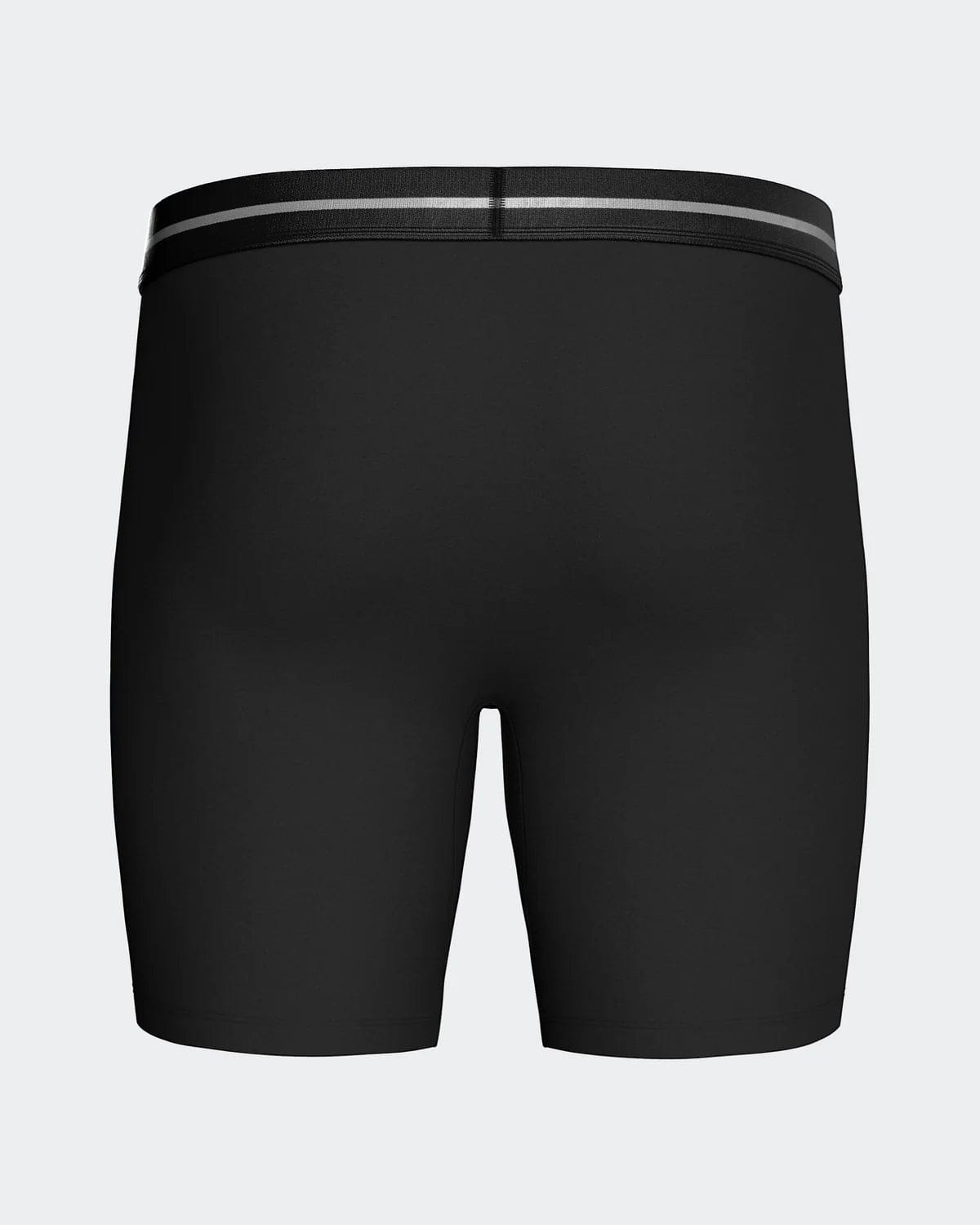 Maison Sarava black cotton stretch long boxer briefs with elastic waistband and inside crotch for comfort.