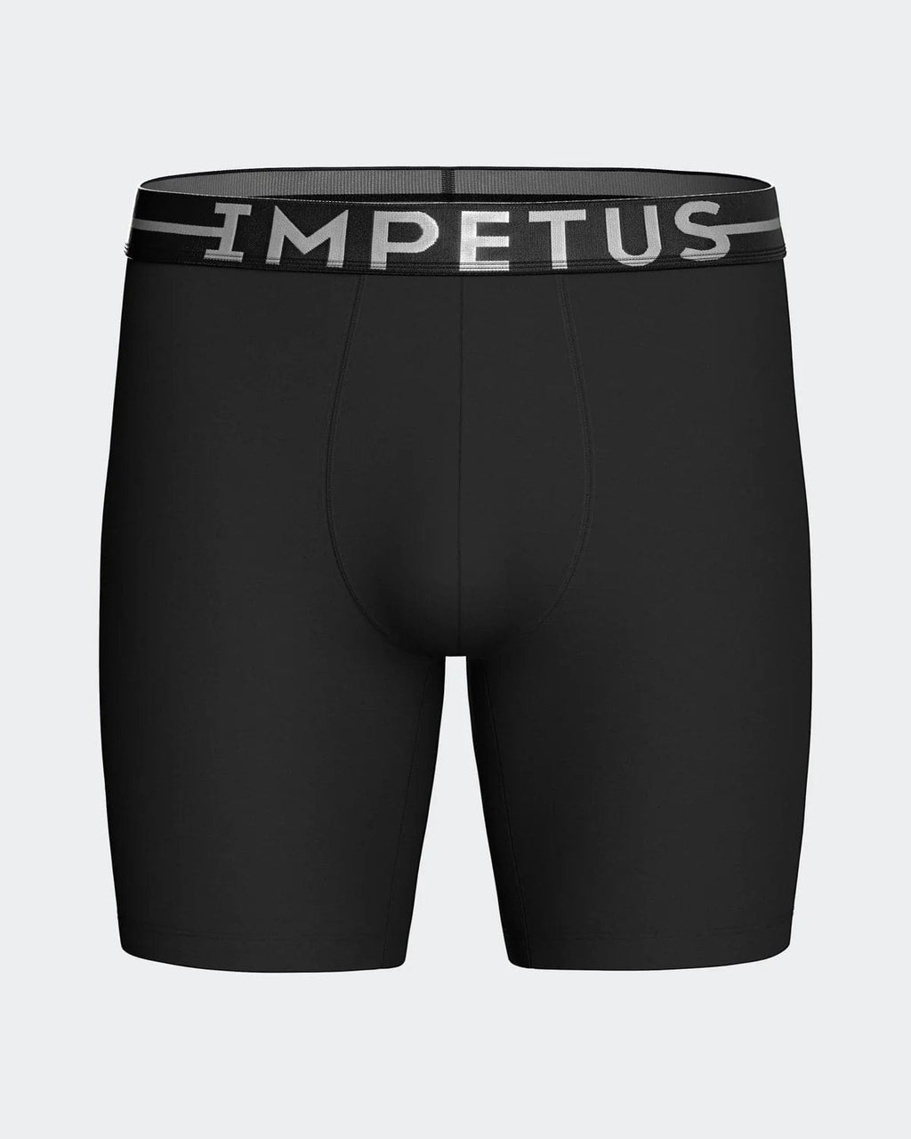 Maison Sarava black cotton stretch long boxer briefs with elastic waistband and inside crotch for comfort.