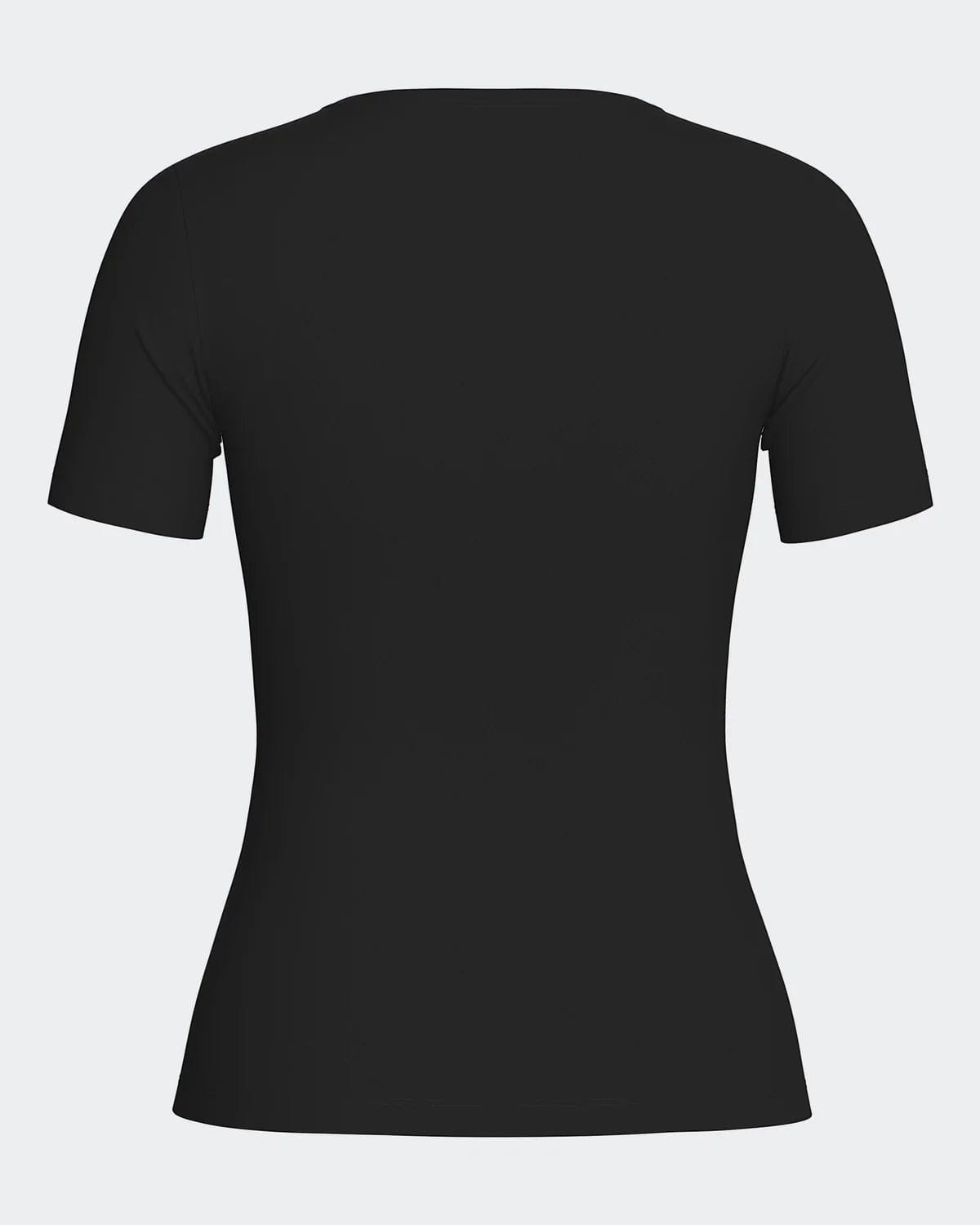 Maison Sarava black V-neck t-shirt made from cotton and viscose with Outlast® Adaptive Comfort® technology for temperature regulation.