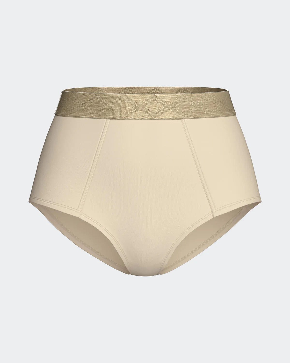 Maison Sarava high-waisted briefs in pale yellow Lyocell with a decorative satin elastic waistband.