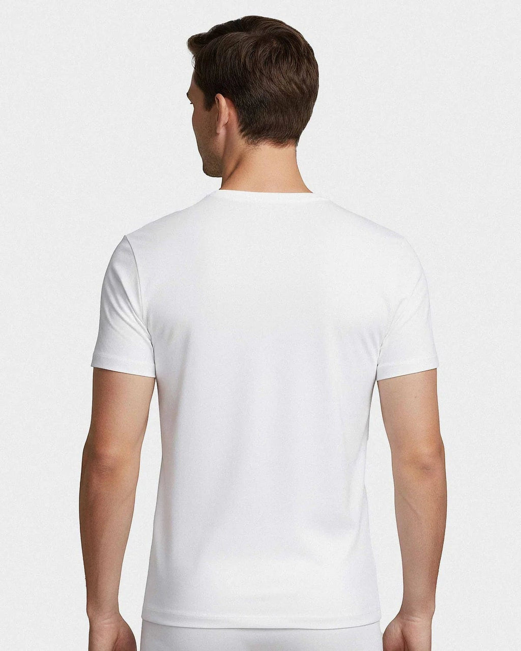 Maison Sarava white cotton crew neck t-shirt for men, short sleeves, classic fit.