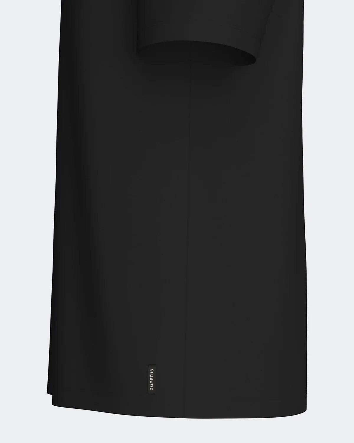 Maison Sarava black cotton crew neck t-shirt with a subtle logo tag on the hem.