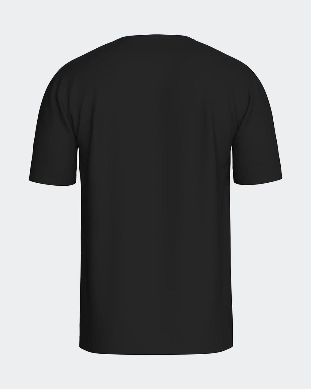 Maison Sarava black cotton crew neck t-shirt, classic fit, short sleeves.