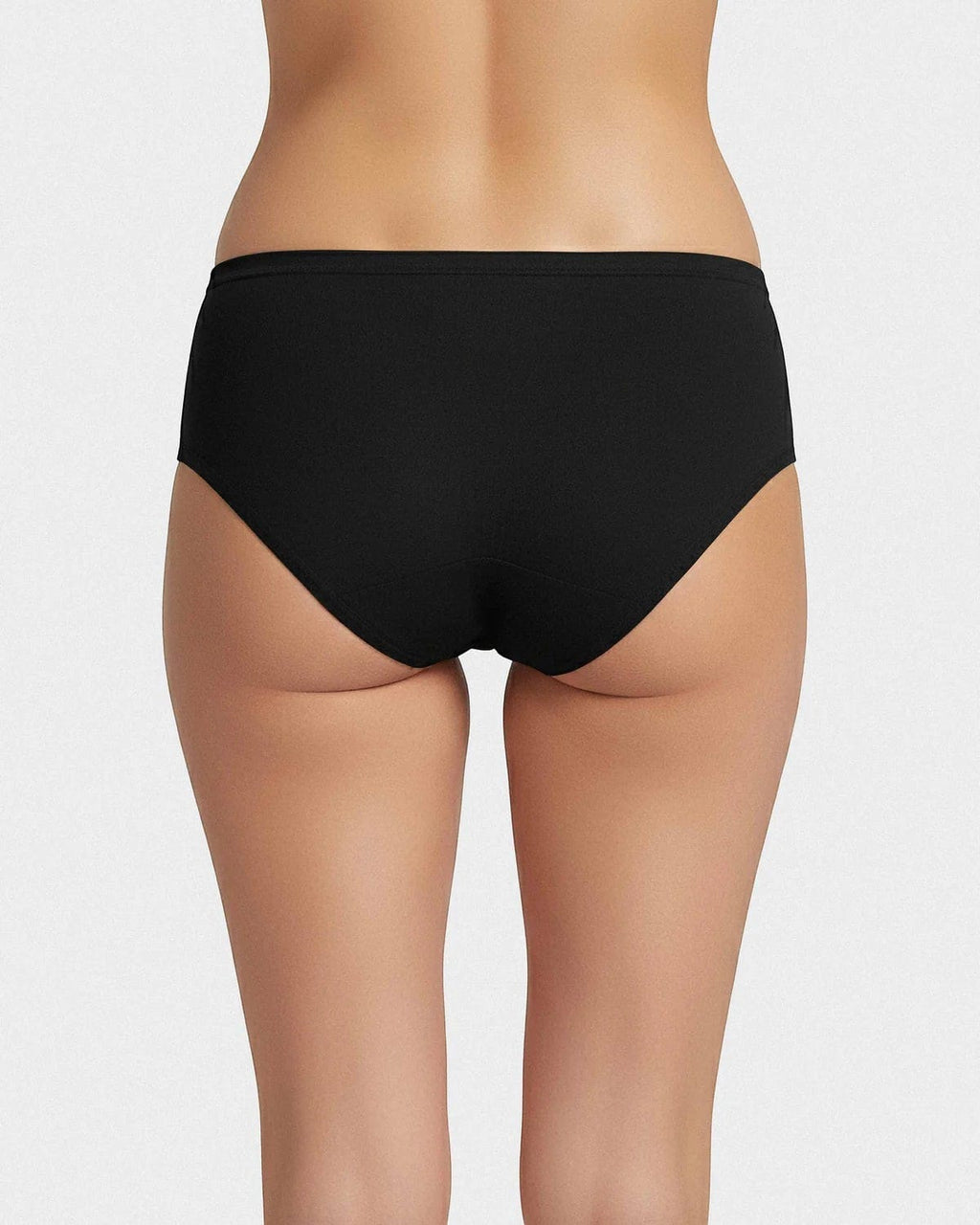 Maison Sarava black regular-waist period underwear for women, light-flow, washable and reusable.