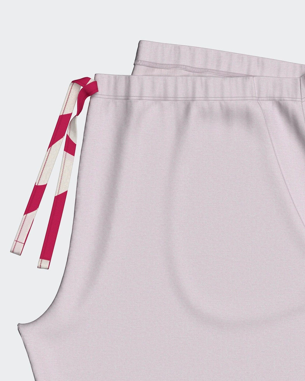 Maison Sarava women's light pink lyocell lounge set with drawstring tie detail.