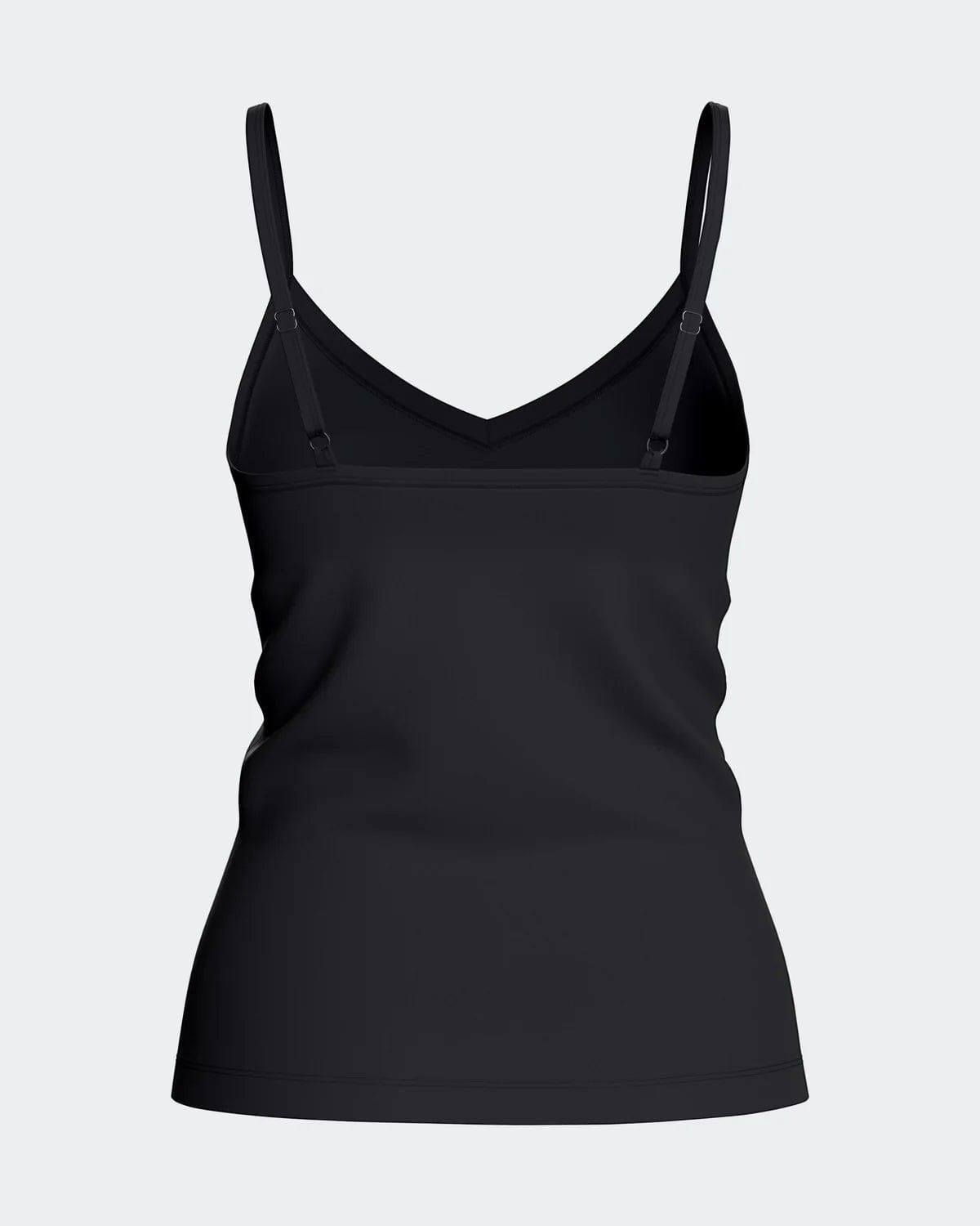 Maison Sarava black TENCEL Lyocell V-neck tank top with adjustable straps
