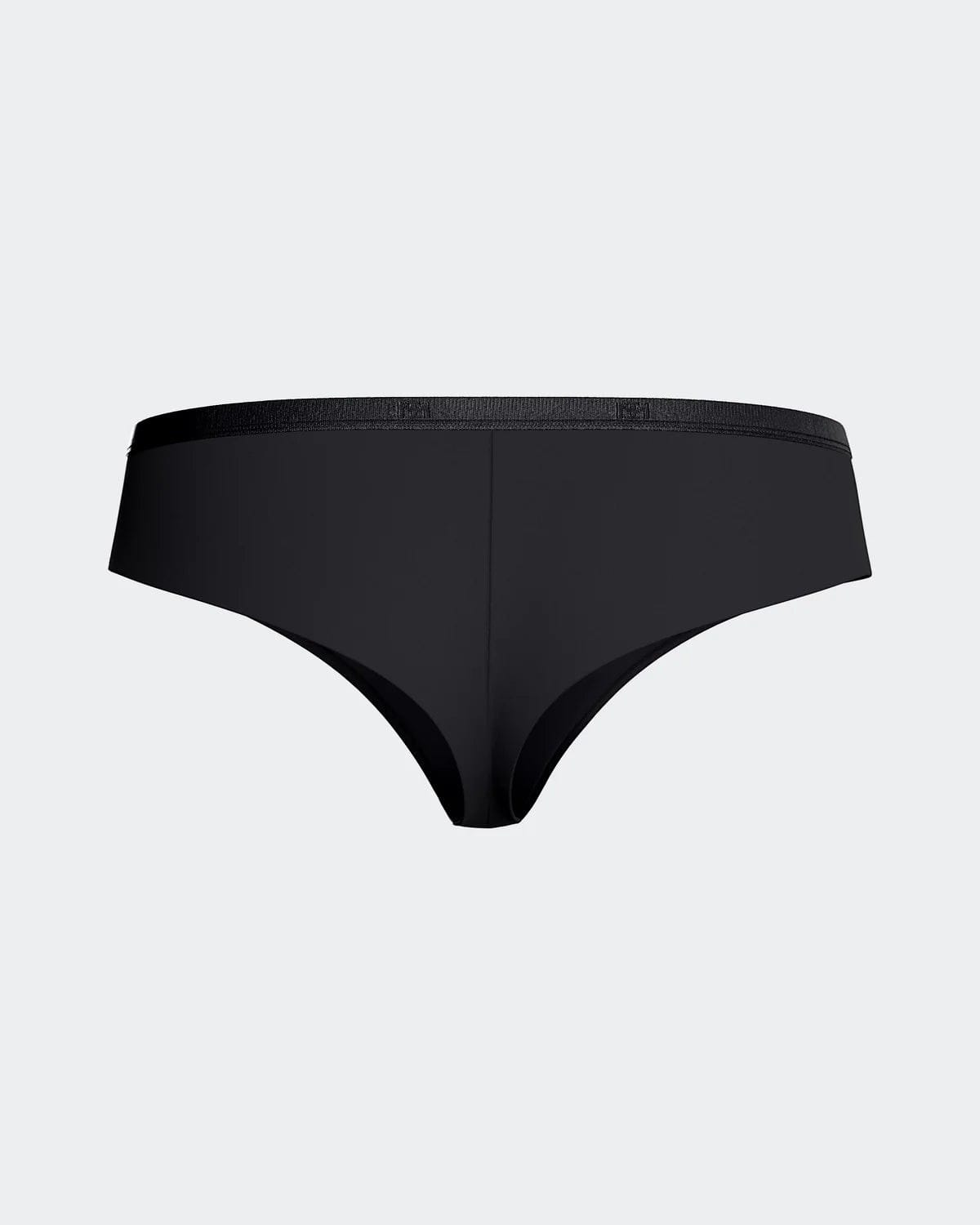 Maison Sarava black thong underwear made from soft, breathable TENCEL Lyocell with an elasticated waistband.