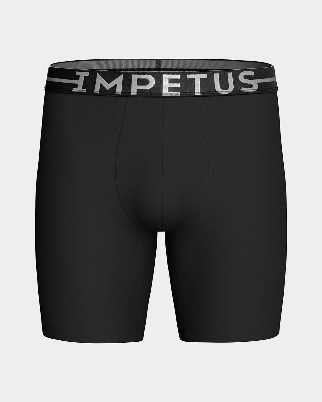 Maison Sarava black cotton stretch long boxer briefs with elastic waistband and inside crotch for comfort.