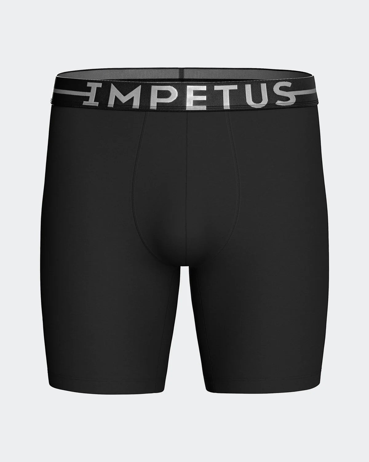 Maison Sarava black cotton stretch long boxer briefs with elastic waistband and inside crotch for comfort.