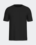 Maison Sarava black cotton crew neck t-shirt with short sleeves. Classic, versatile staple for everyday wear.
