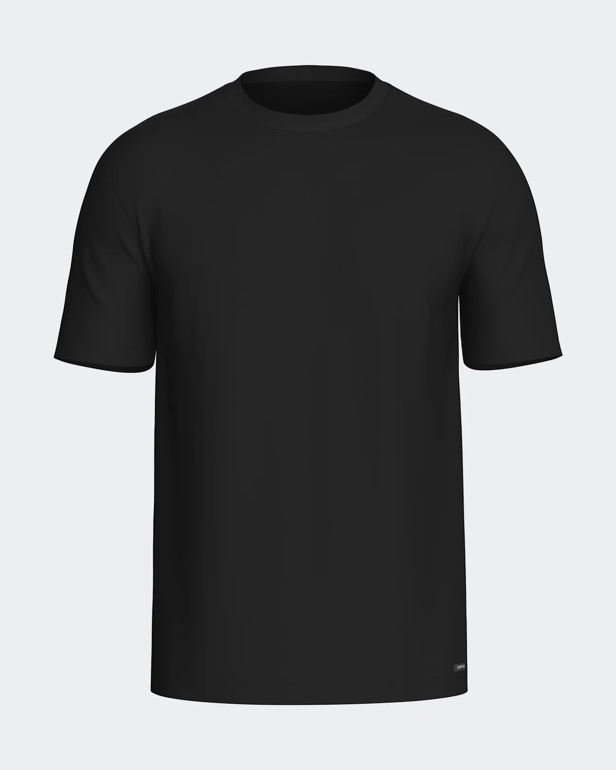 Maison Sarava black cotton crew neck t-shirt with short sleeves and a relaxed fit.