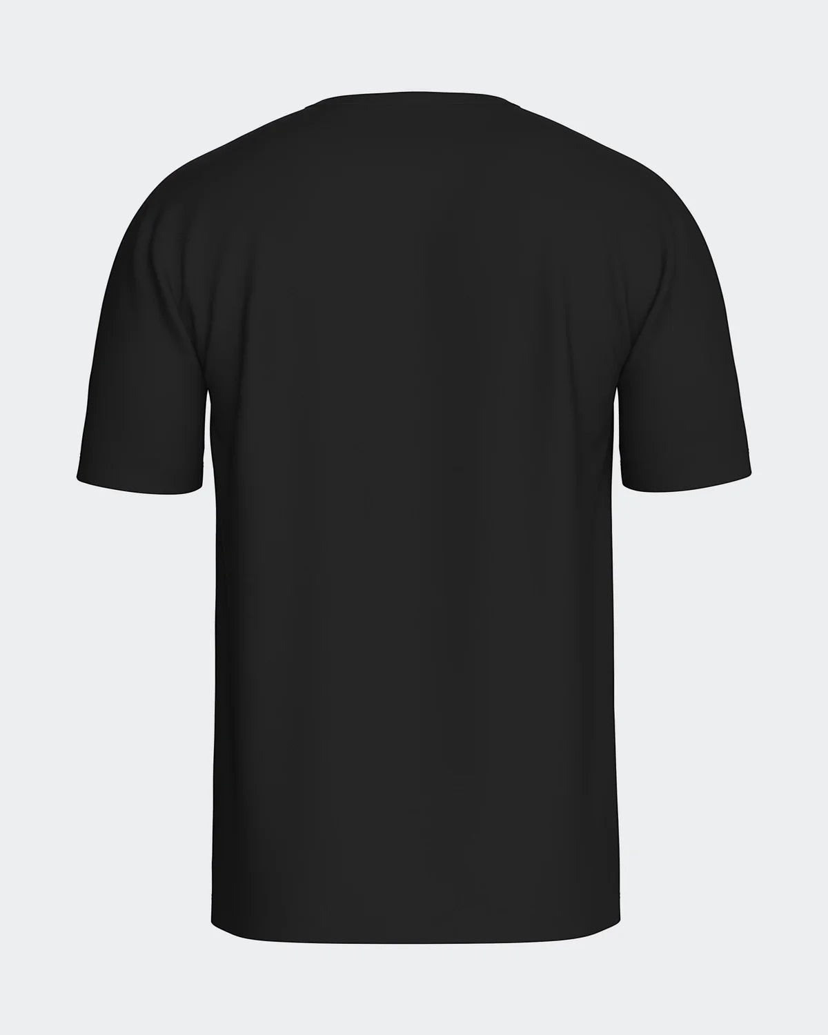 Maison Sarava black cotton crew neck t-shirt, classic fit, short sleeves.