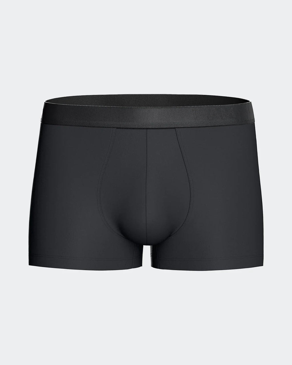 Maison Sarava black lyocell boxers with silver elastic waistband. Comfortable, breathable, and moisture-wicking.