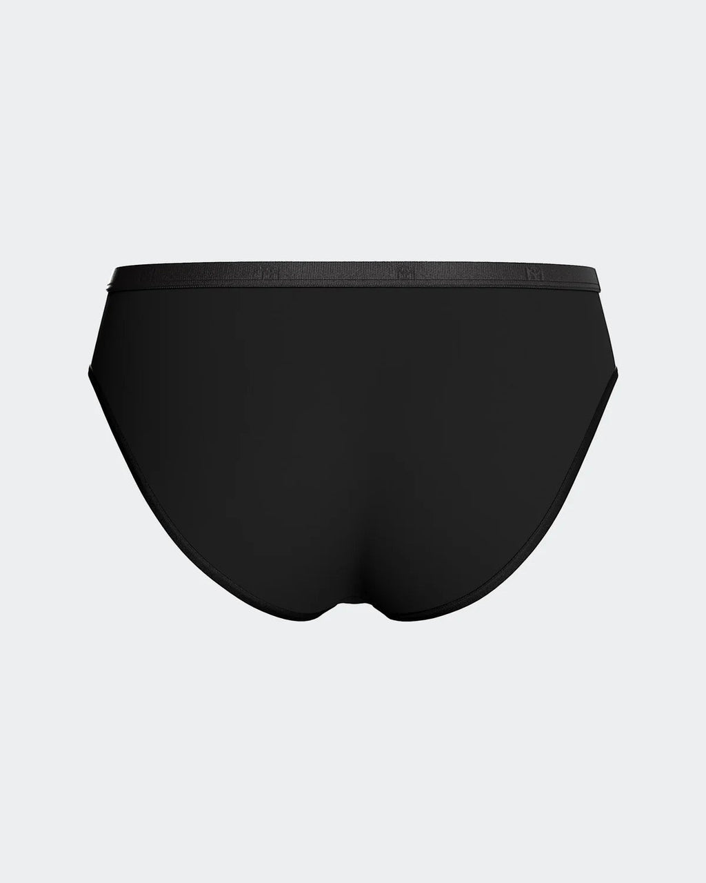 Maison Sarava black regular waist brief in soft TENCEL™ Lyocell with elasticated waistband.