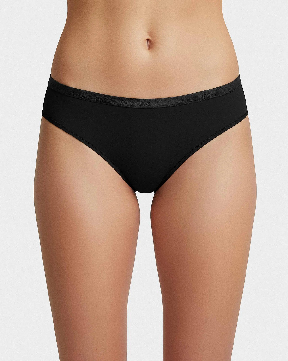 Maison Sarava women's black thong made from soft, breathable Lyocell with an elasticated waistband.