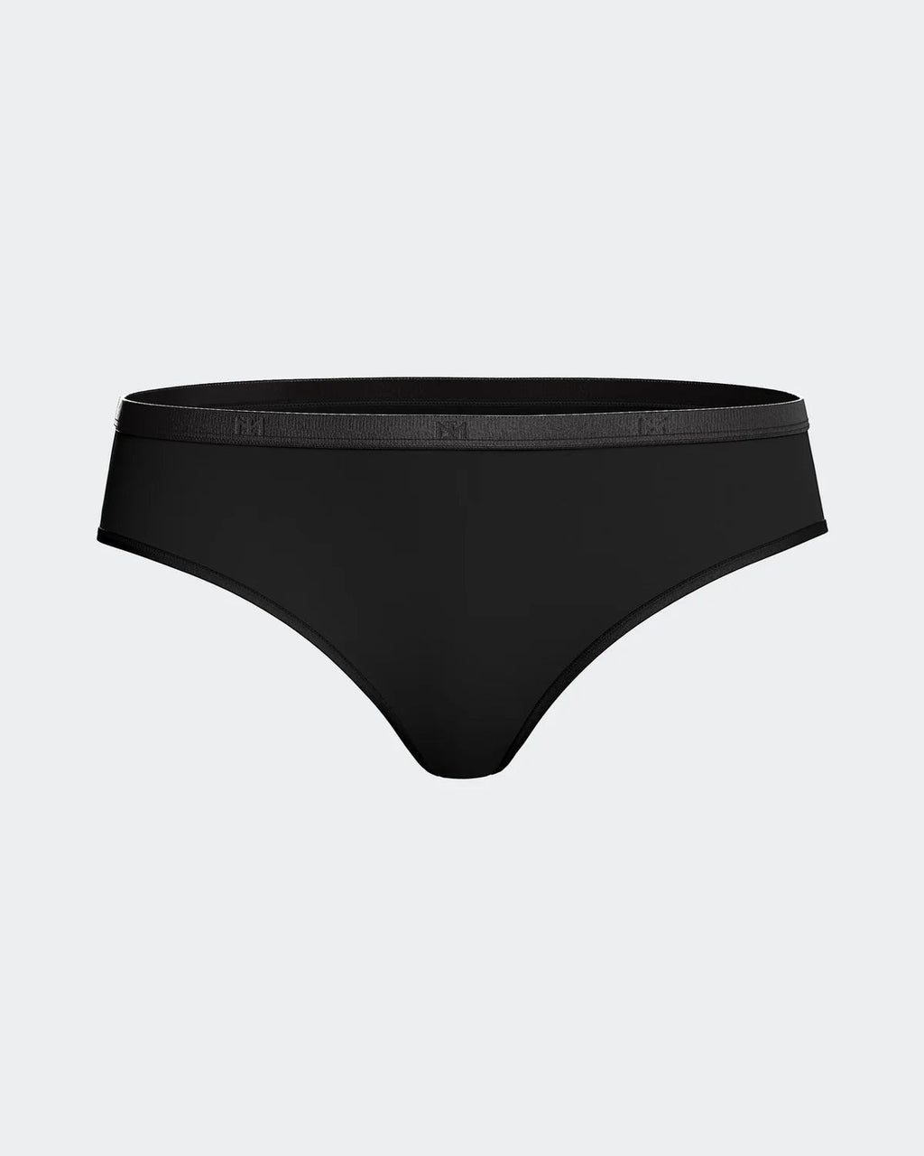 Maison Sarava black thong underwear made from soft, breathable TENCEL Lyocell with an elasticated waistband.