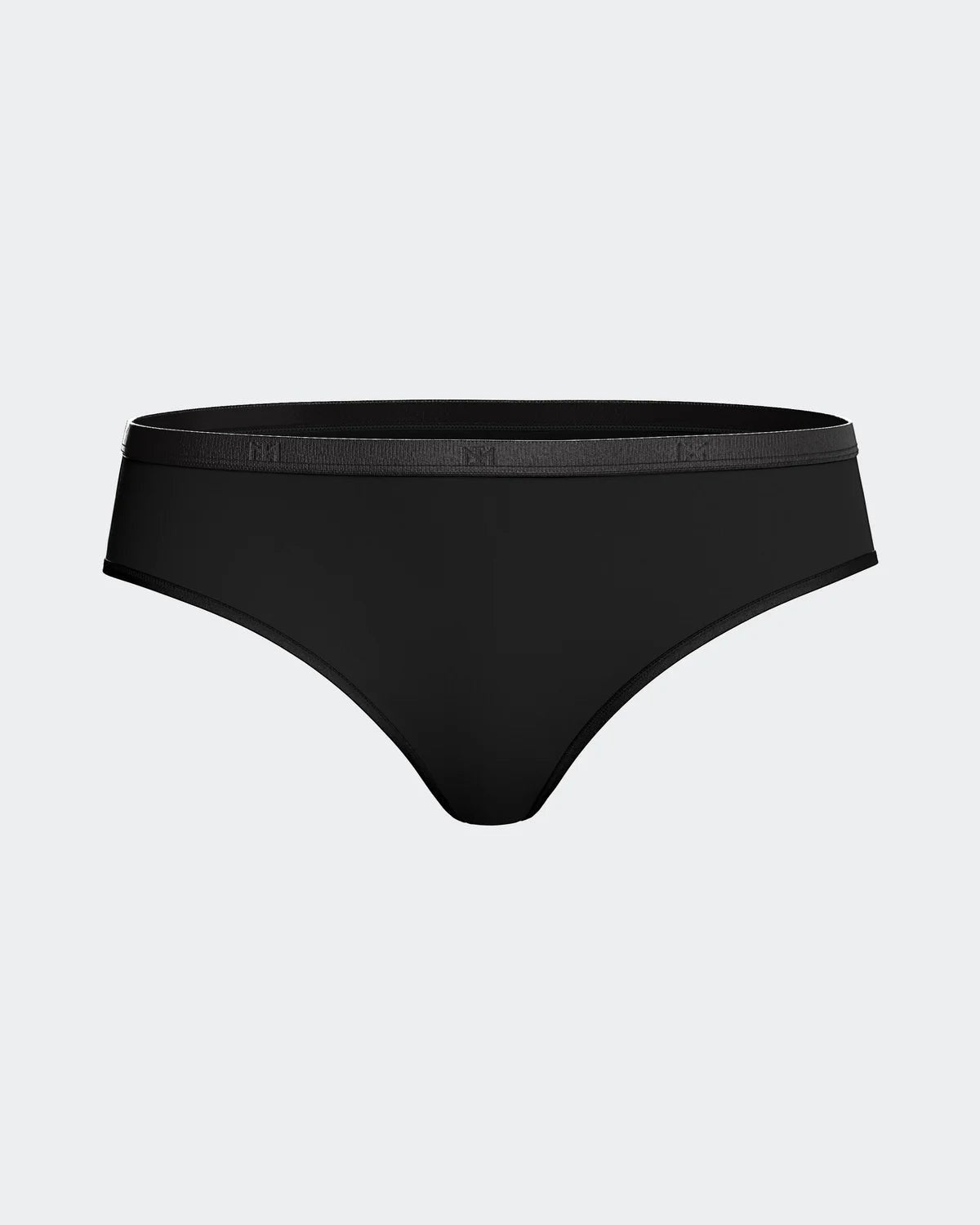 Maison Sarava black thong underwear made from soft, breathable TENCEL Lyocell with an elasticated waistband.