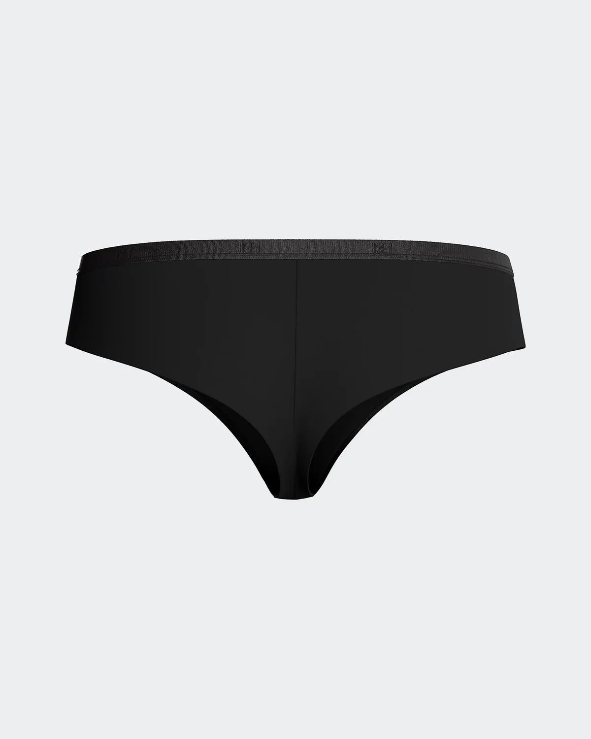 Maison Sarava black thong underwear made from soft, breathable TENCEL Lyocell with an elasticated waistband.