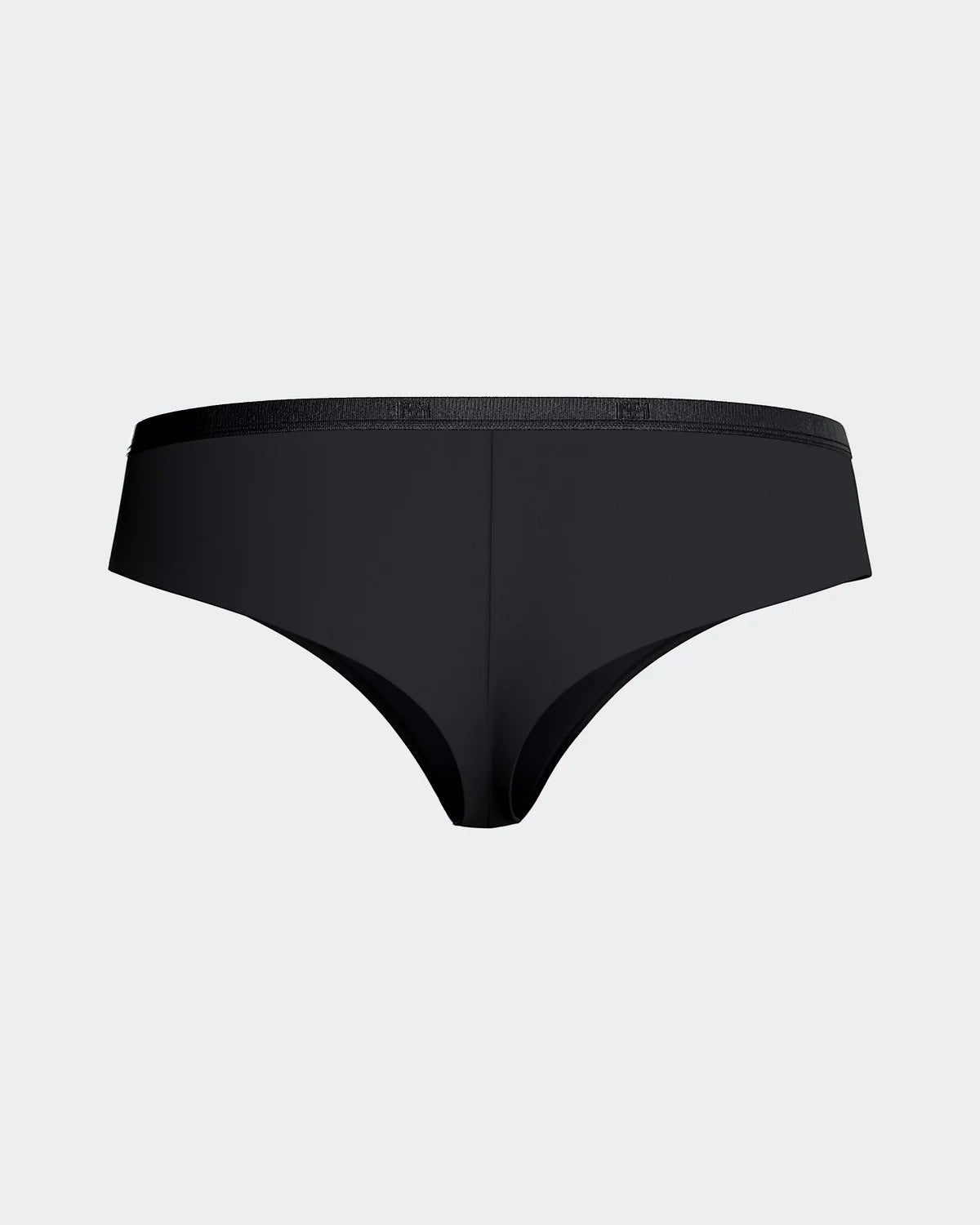 Maison Sarava black thong underwear made from soft, breathable TENCEL Lyocell with an elasticated waistband.
