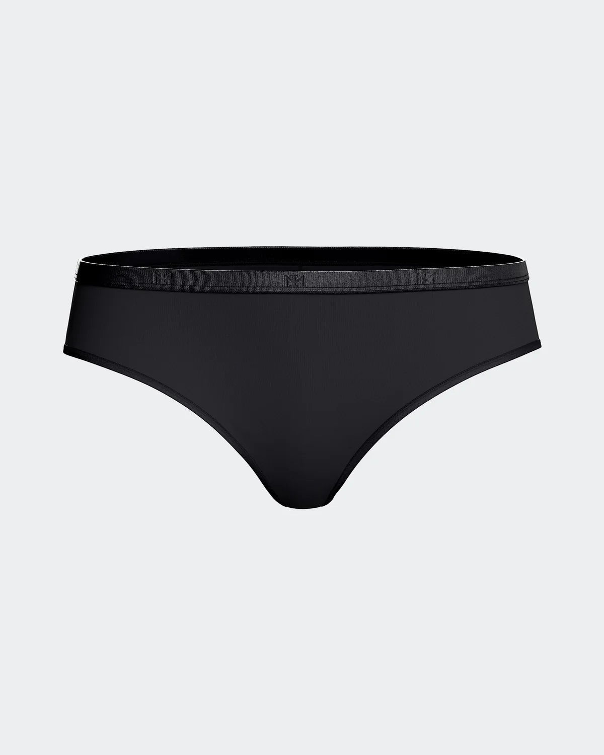 Maison Sarava black thong underwear made from soft, breathable TENCEL Lyocell with an elasticated waistband.