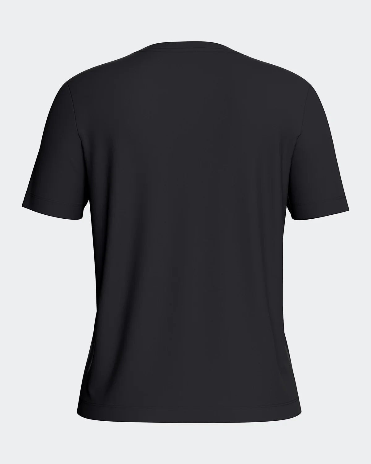 Maison Sarava women's black V-neck T-shirt made from soft, breathable TENCEL Lyocell. Short sleeves, comfortable fit.