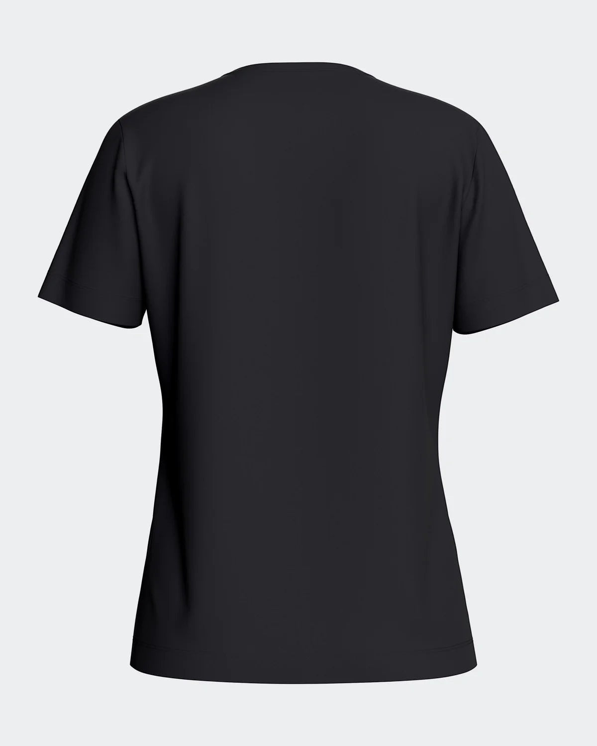 Maison Sarava black Lyocell short-sleeve V-neck t-shirt, part of a women's lounge set.