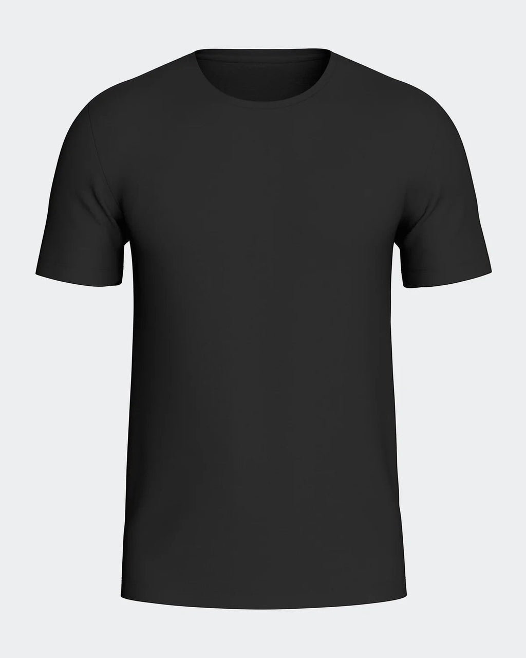 Maison Sarava black short-sleeved Merino wool and Lyocell t-shirt with a round neck.