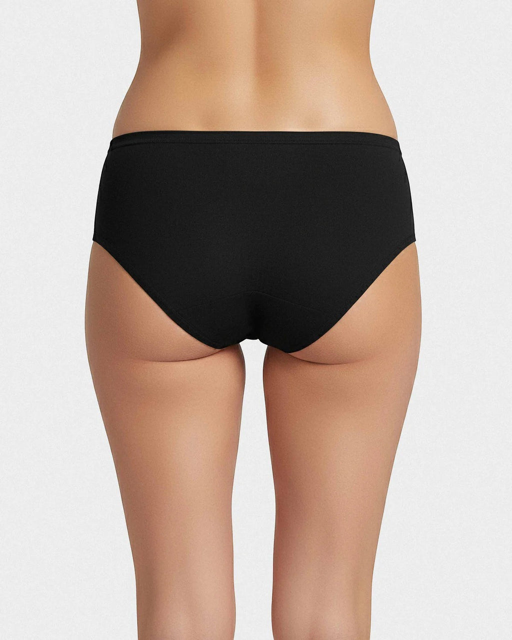 Maison Sarava black regular-waist period underwear for women, light-flow, washable and reusable.