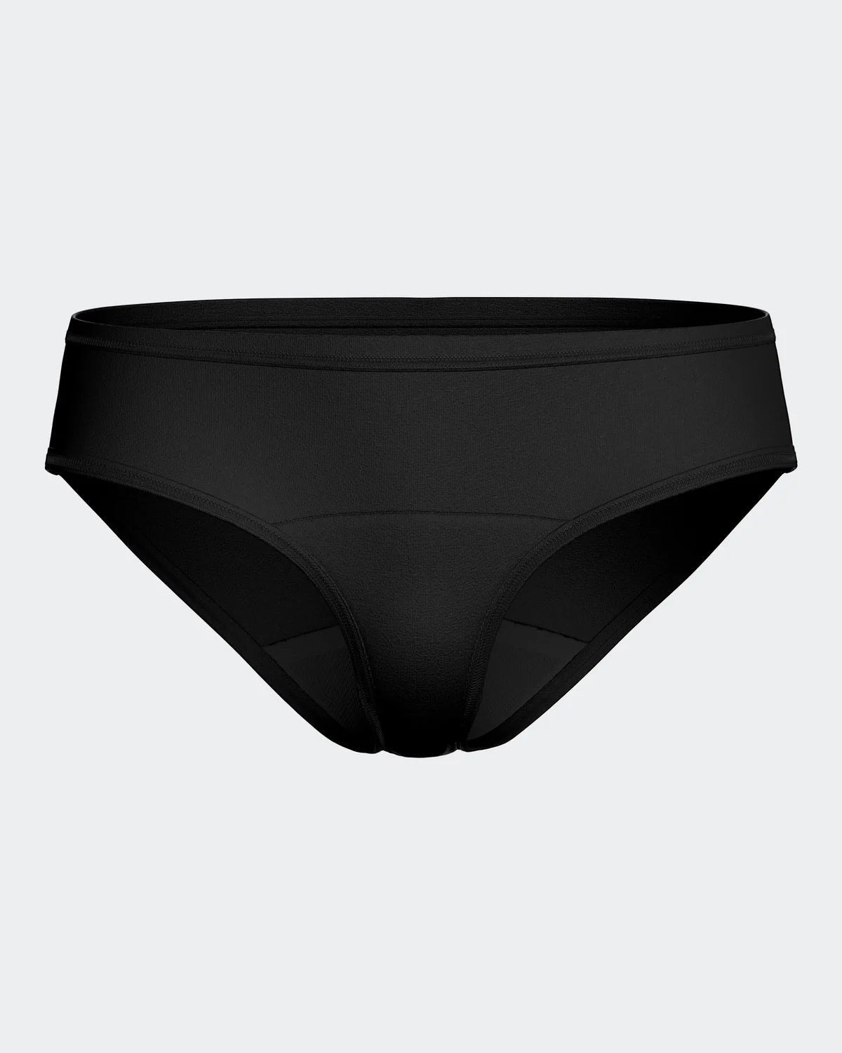 Maison Sarava black regular-waist period underwear for light flow, washable and reusable.