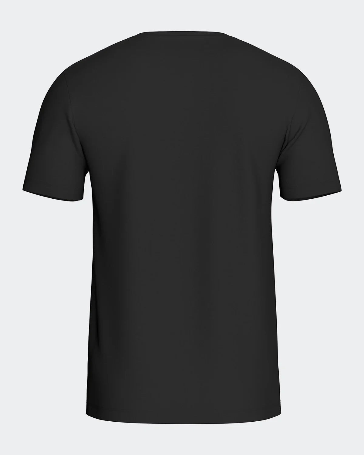 Maison Sarava black short-sleeved Merino wool and Lyocell t-shirt with round neck.