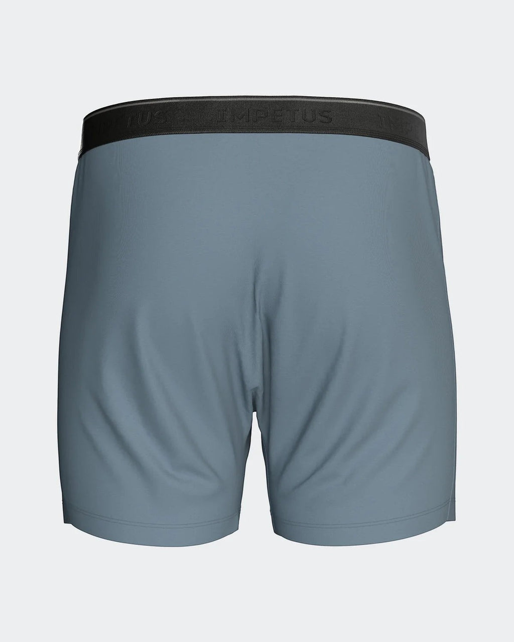 Maison Sarava blue classic boxer briefs with black branded elastic waistband and functional button fly.