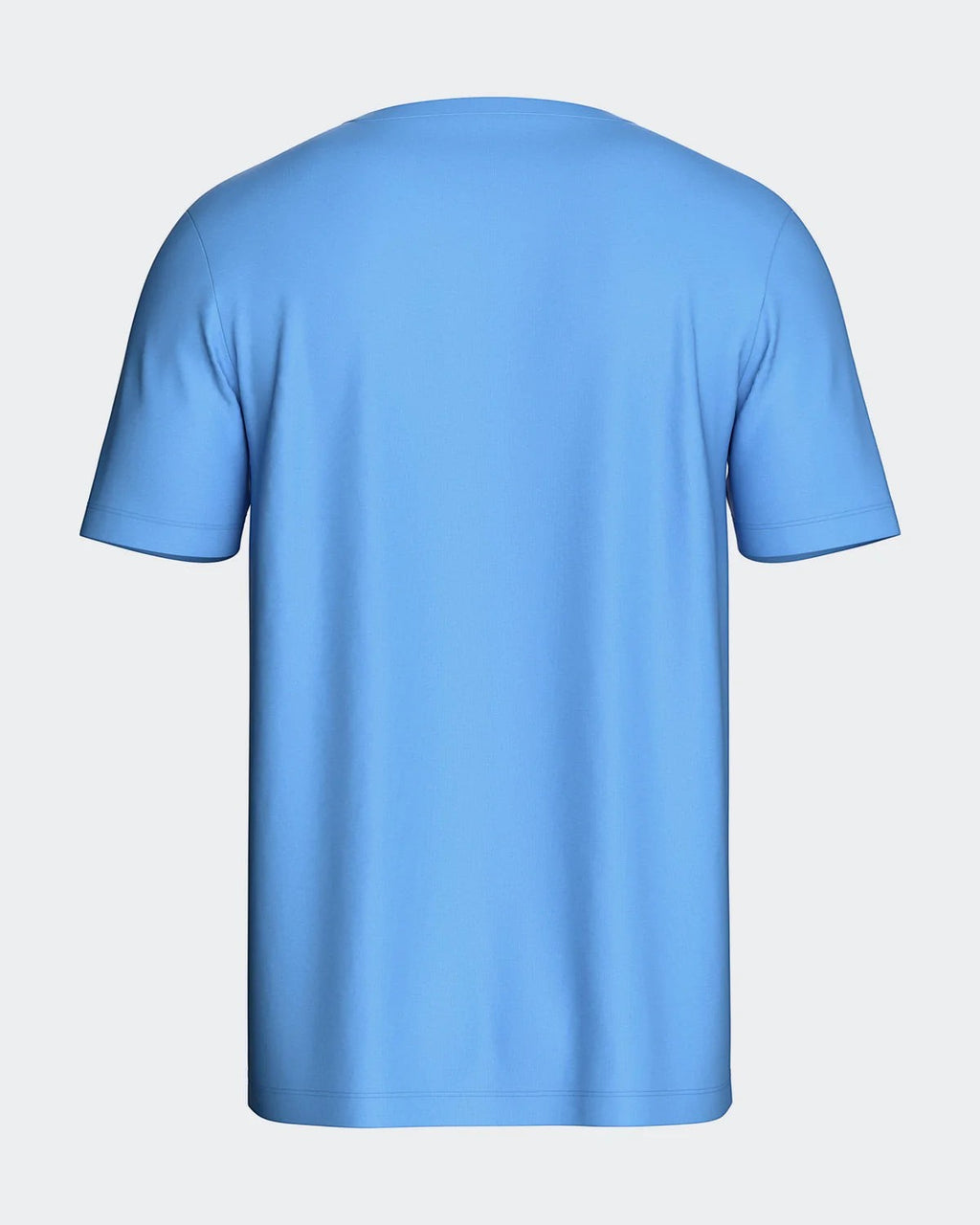 Maison Sarava men's light blue 100% cotton short sleeve t-shirt with crew neck.