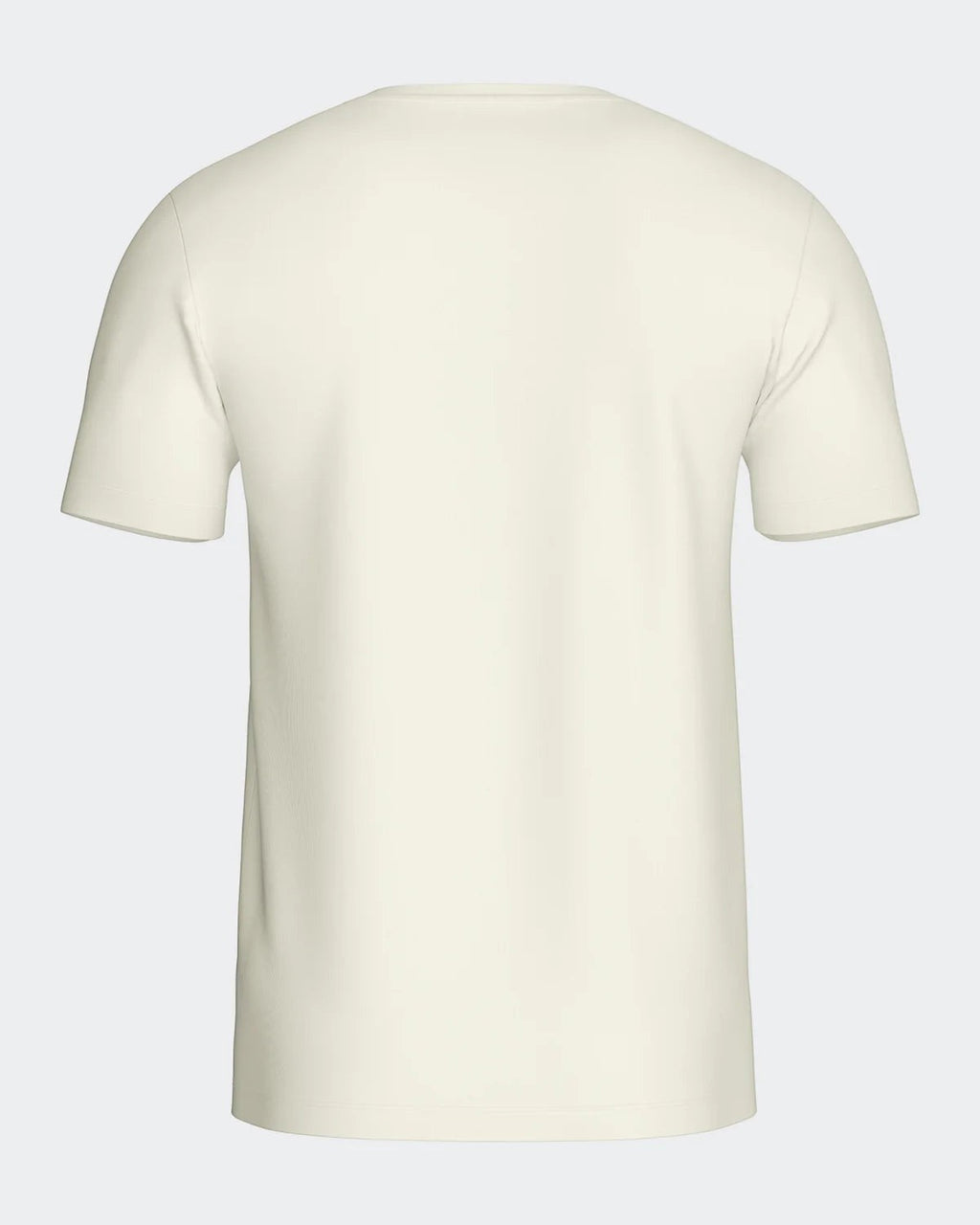 Maison Sarava men's short-sleeved cream wool t-shirt with round neck. Made from Merino wool and Lyocell.