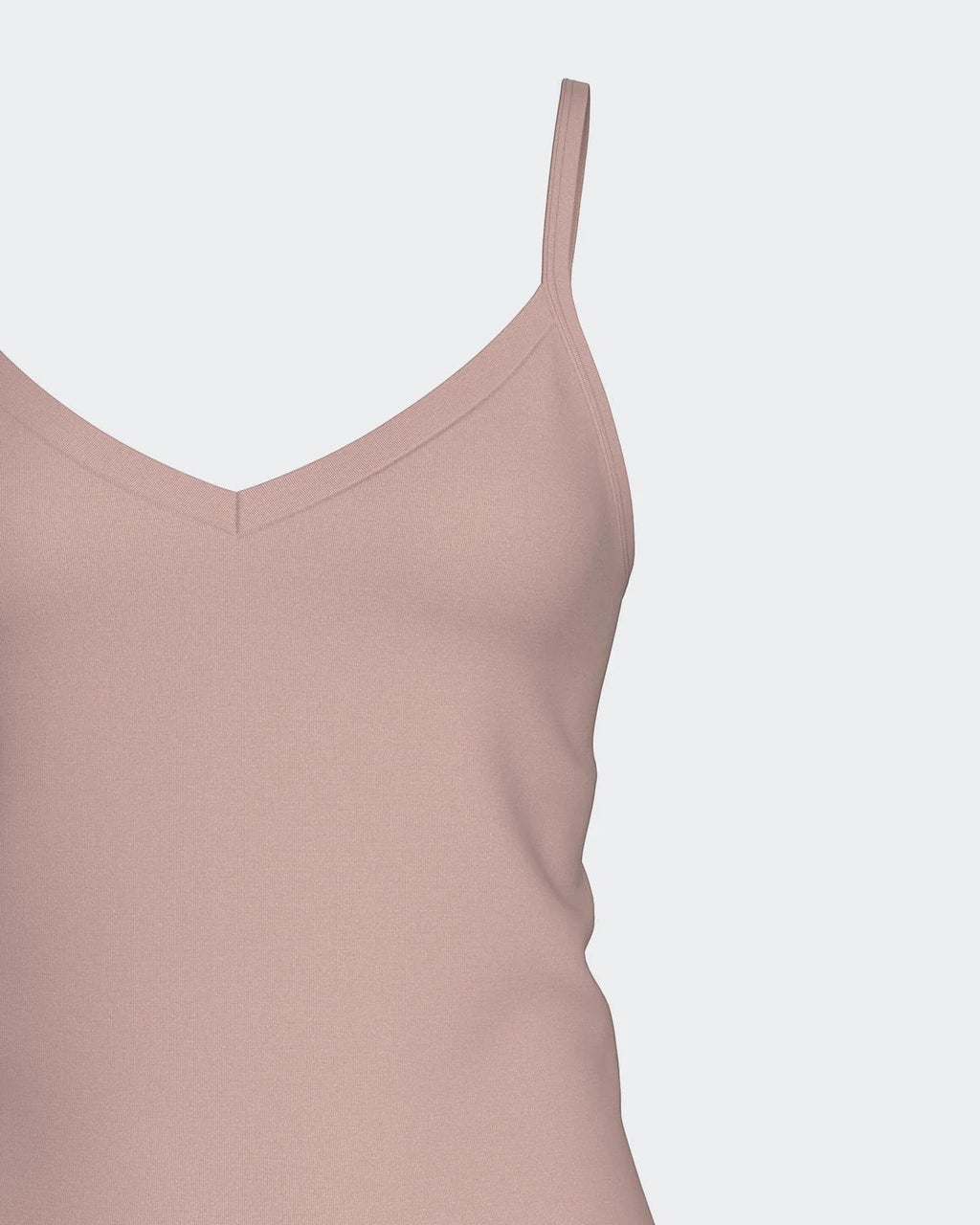 Maison Sarava women's dusty rose V-neck tank top made from TENCEL Lyocell with adjustable straps.