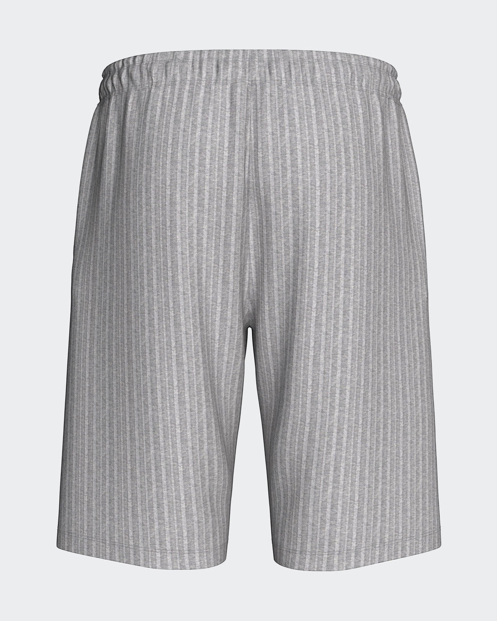 Maison Sarava grey ribbed knit men's bermuda shorts with a modern fit and elastic waistband.