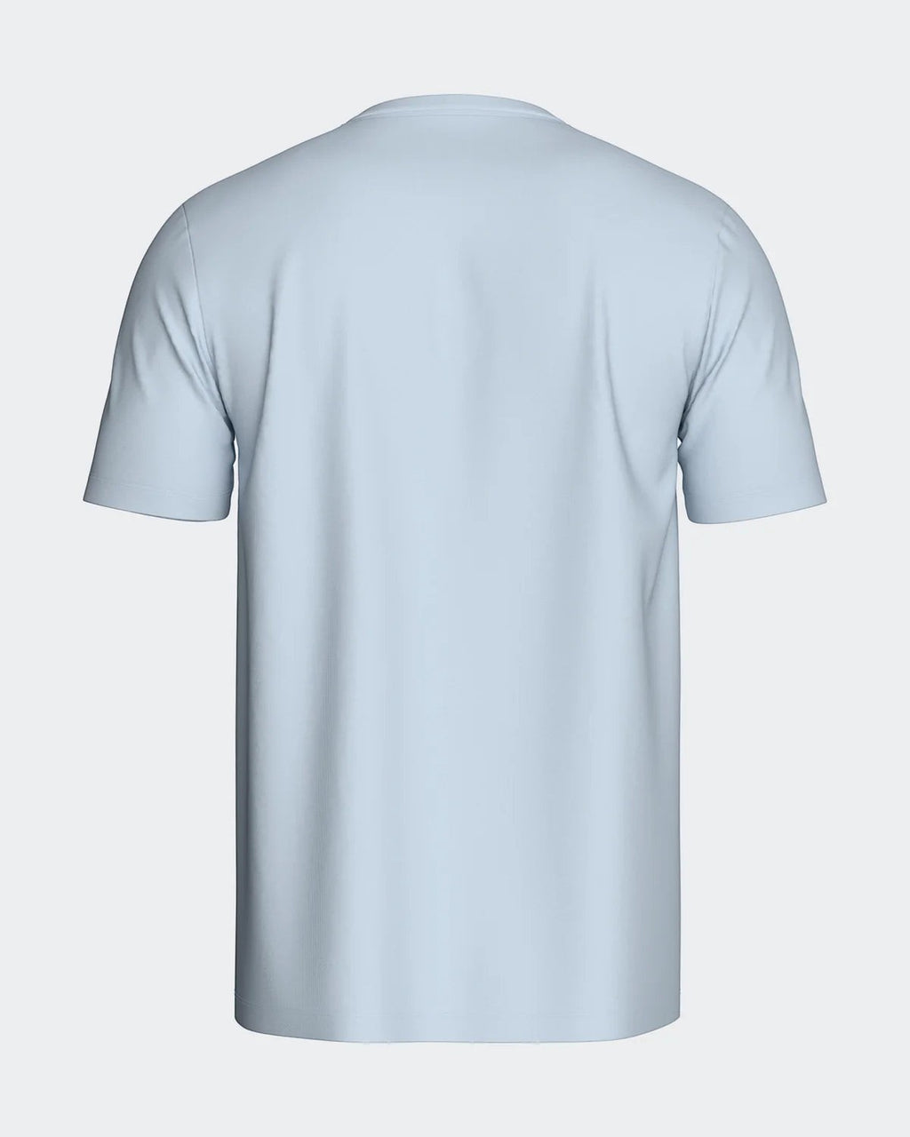 Maison Sarava light blue 100% cotton men's short sleeve t-shirt with round neckline.