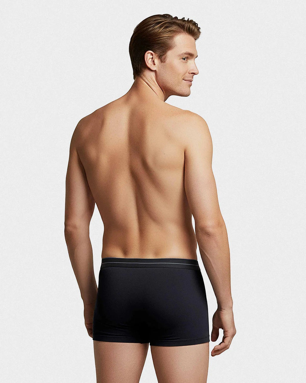 Maison Sarava men's black cotton boxer briefs with elasticated waistband, soft and comfortable fit.