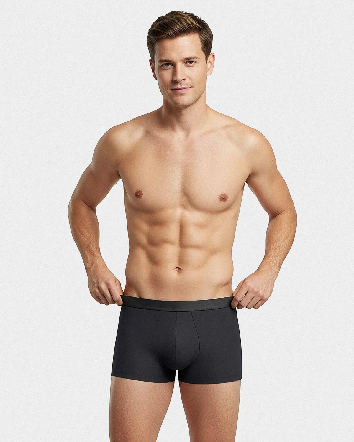 Maison Sarava men's black boxer briefs made from soft, breathable TENCEL Lyocell. Features an elasticated waistband.