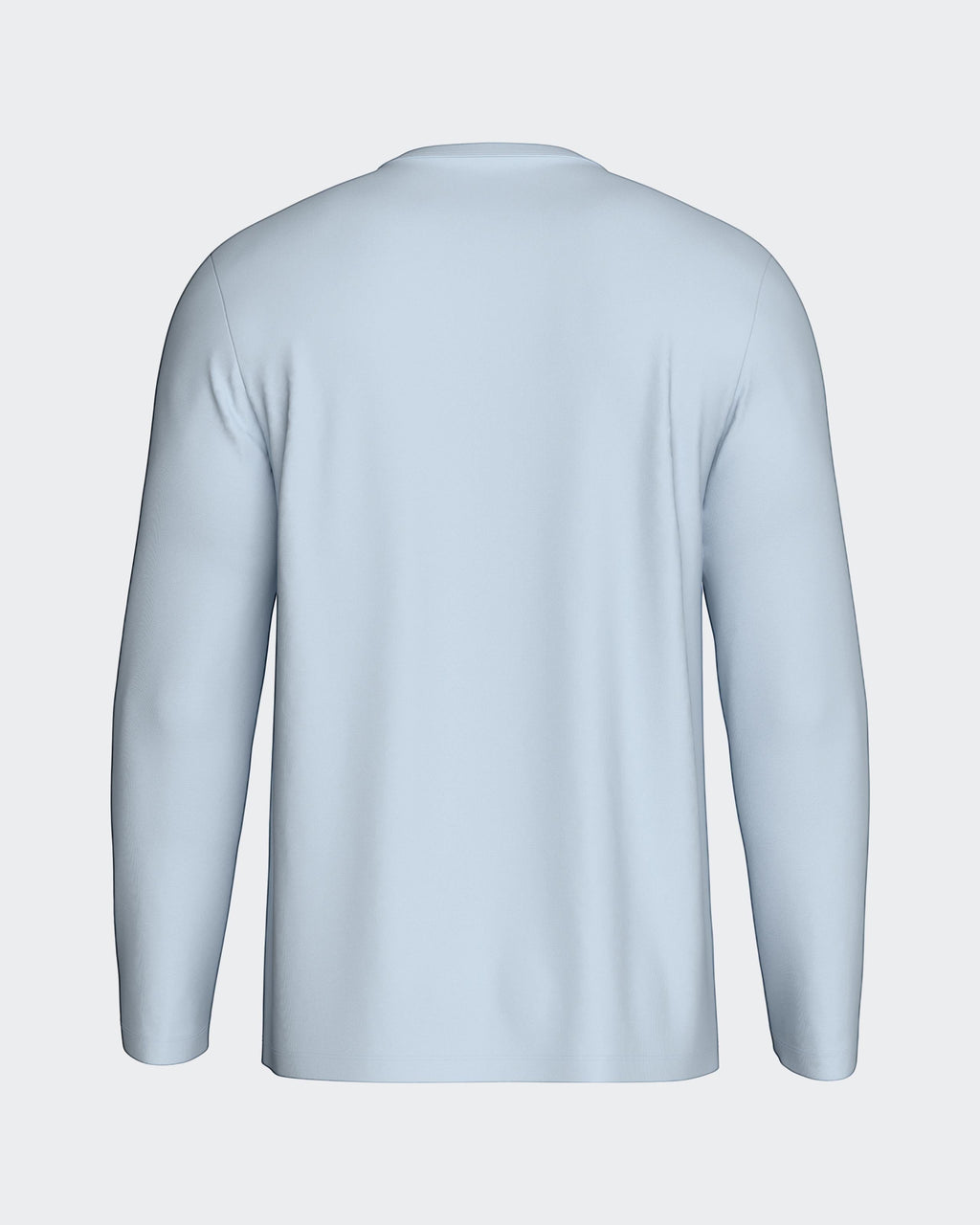 Maison Sarava men's light blue 100% organic cotton long sleeve V-neck loungewear top.