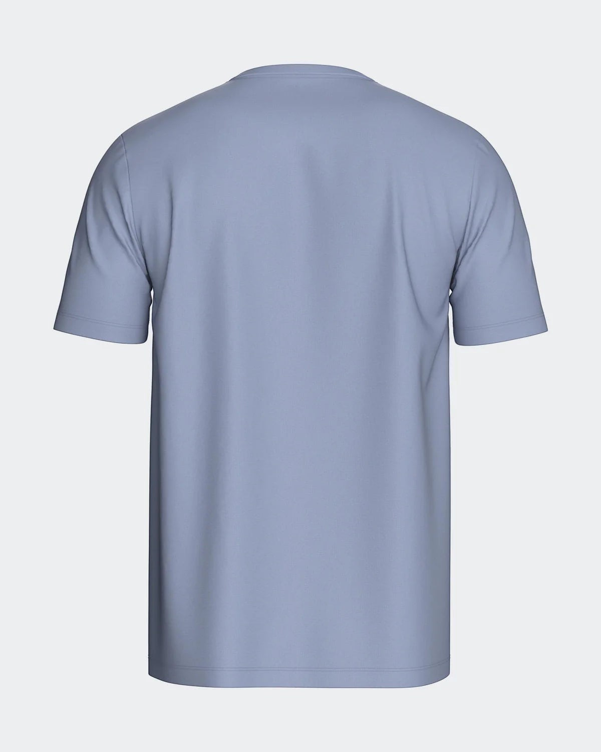 Maison Sarava men's light blue 100% cotton short sleeve t-shirt with round neck.
